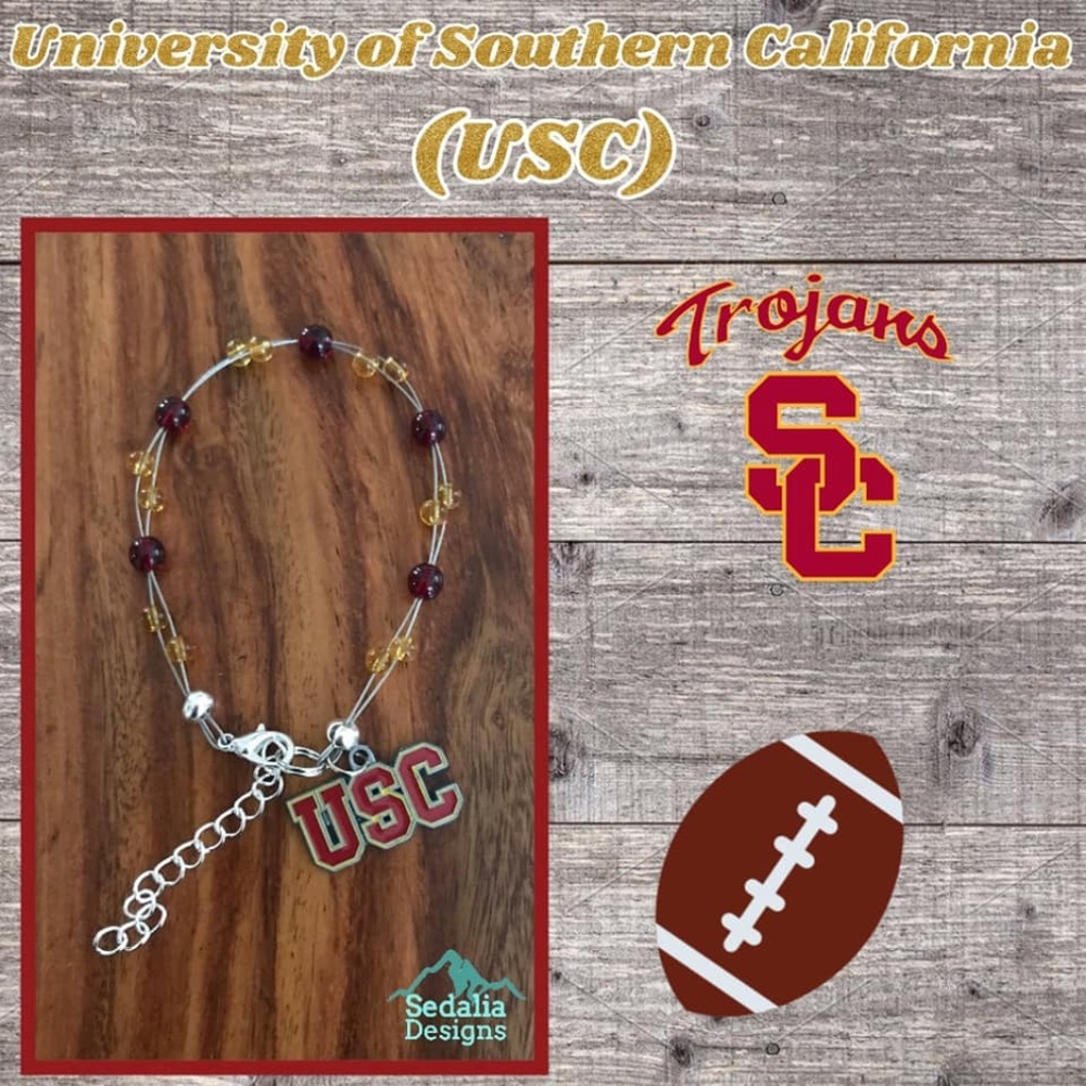University  Charm Bracelet Hand Made